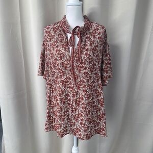 Floral Red Women's Top